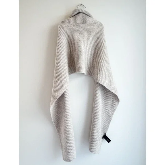 Zara Beige Knit Scarf with Zip Collar - Picture 8 of 9